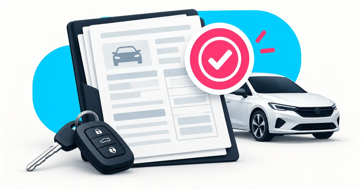 Dokumenta i ključ polovnog automobila tokom provere pre kupovine.