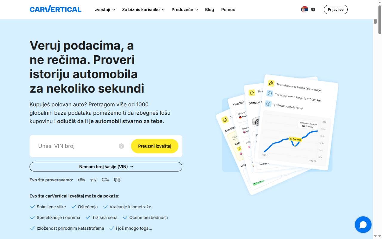 carVertical website