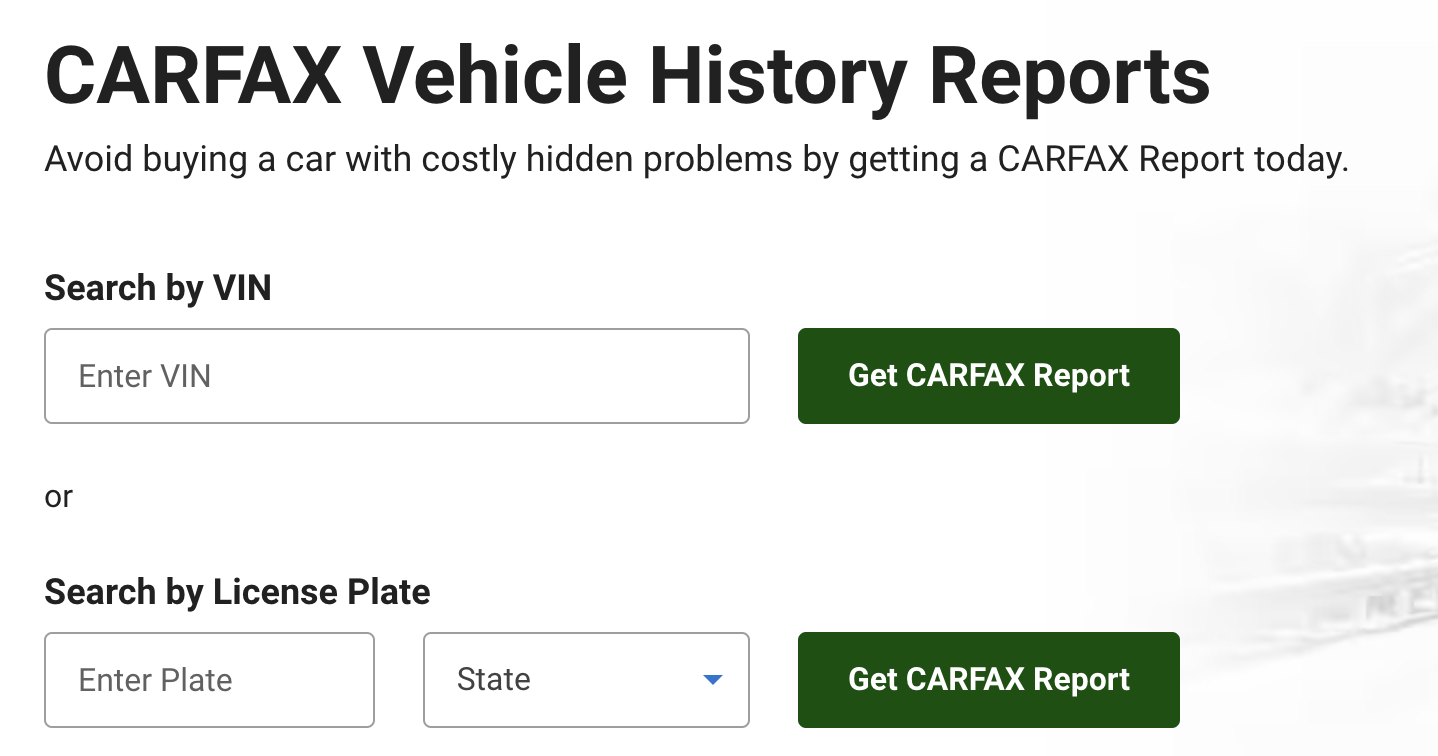 Arhivski primer CARFAX pretrage po VIN broju